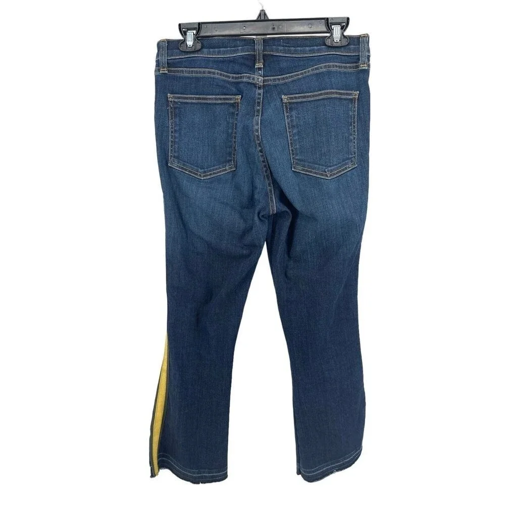 Veronica Beard Jeans Women's Dark Vintage Stripe Carolyn Baby Boot Jeans Size 28